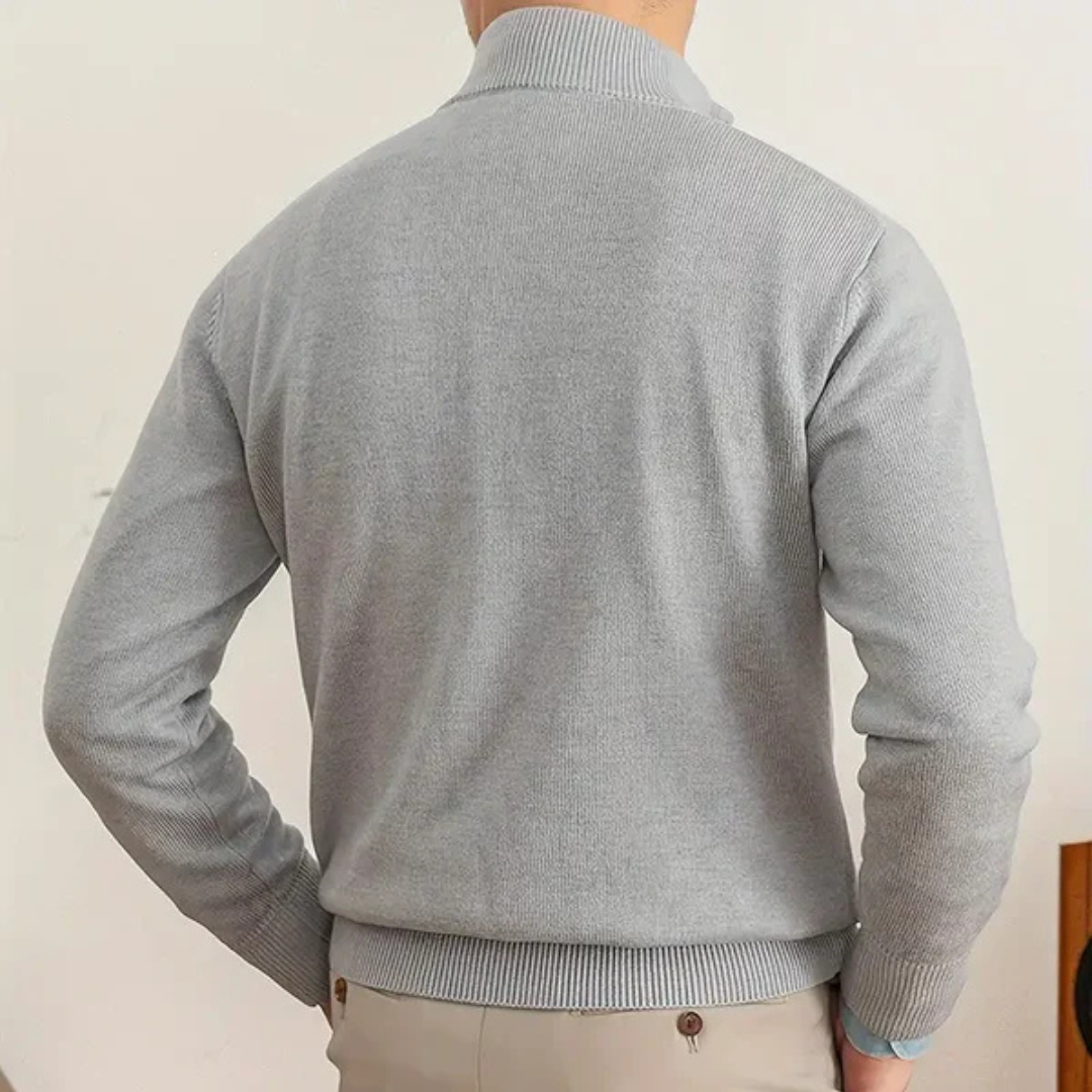 ByCastello | Baumwoll-Half-Zip-Pullover