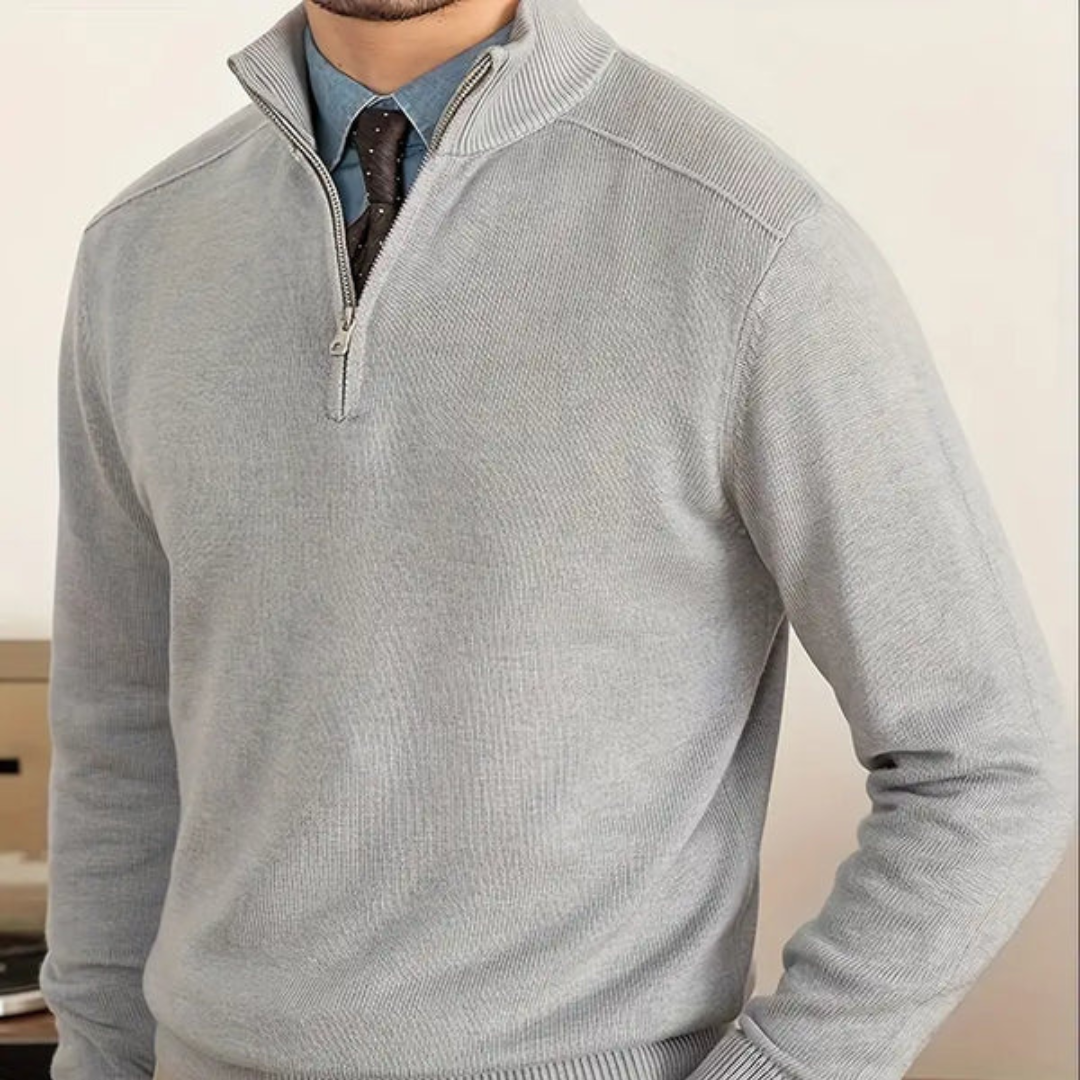 ByCastello | Baumwoll-Half-Zip-Pullover