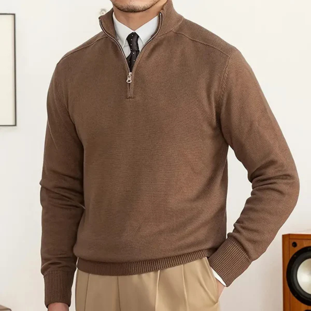 ByCastello | Baumwoll-Half-Zip-Pullover