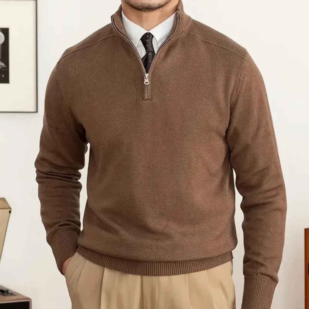 ByCastello | Baumwoll-Half-Zip-Pullover