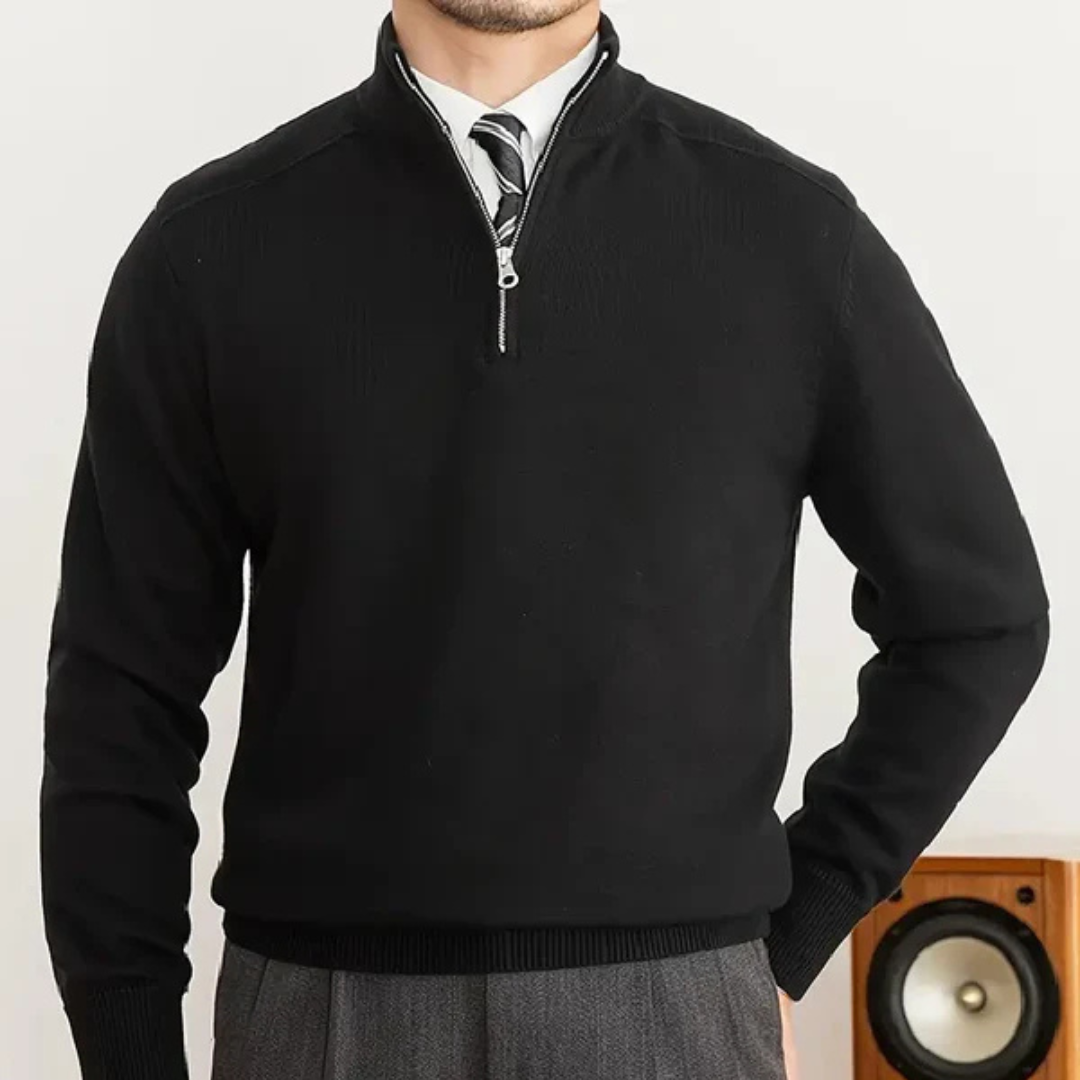 ByCastello | Baumwoll-Half-Zip-Pullover