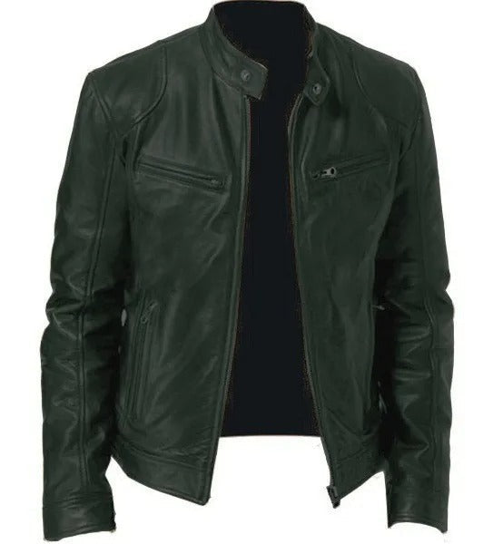 Herren Lederjacke Stilvoll Bequem Warm