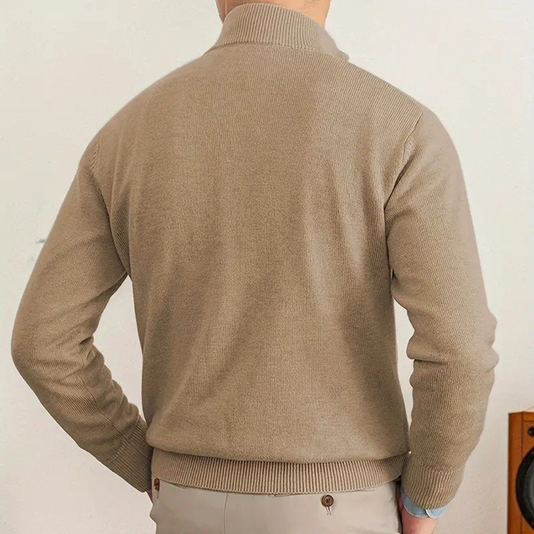 ByCastello | Baumwoll-Half-Zip-Pullover