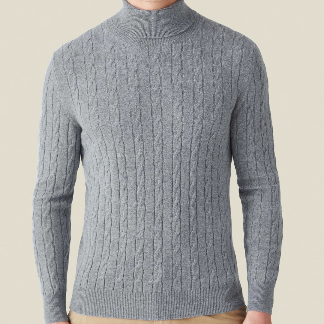 ByCastello | Kabelstrick Rollkragenpullover