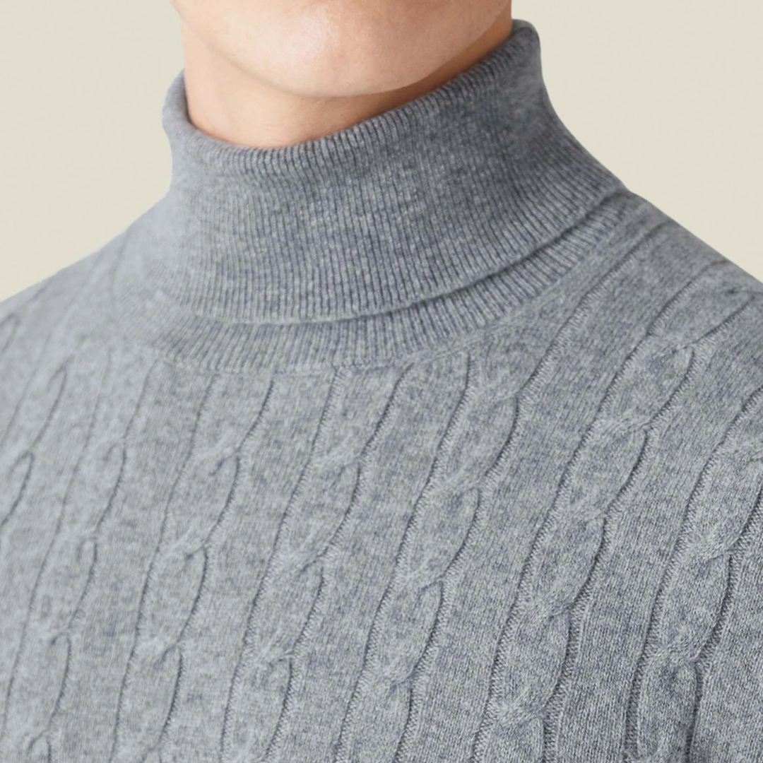 ByCastello | Kabelstrick Rollkragenpullover