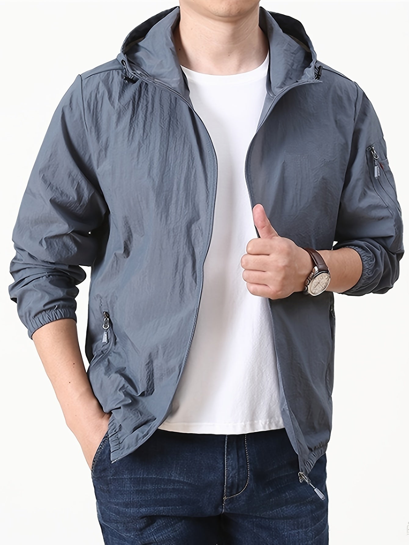 Herren Leichte Kapuzenjacke