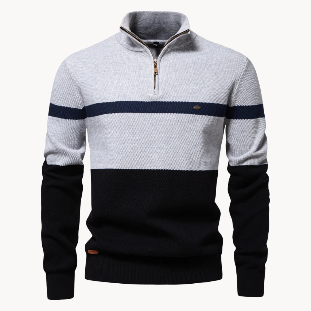 Quarter-Zip Baumwollpullover