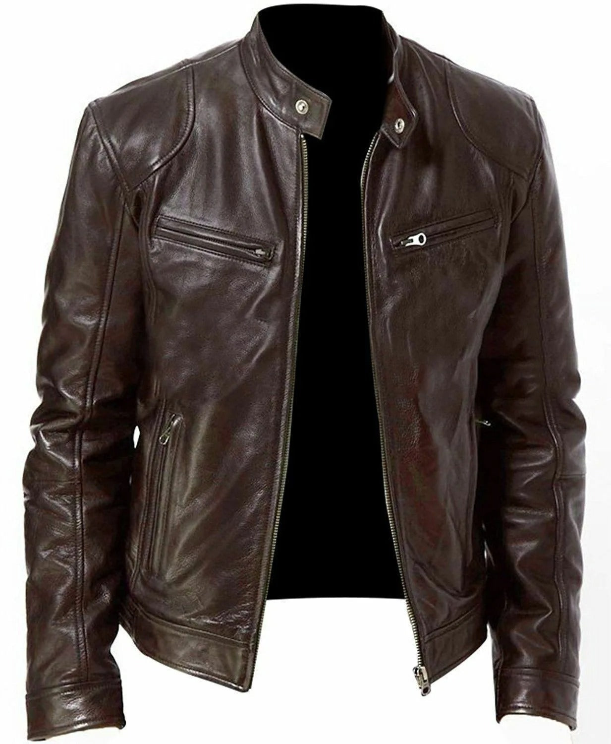 Herren Lederjacke Stilvoll Bequem Warm