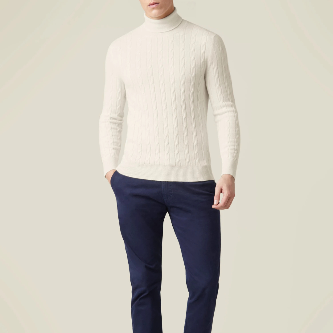ByCastello | Kabelstrick Rollkragenpullover
