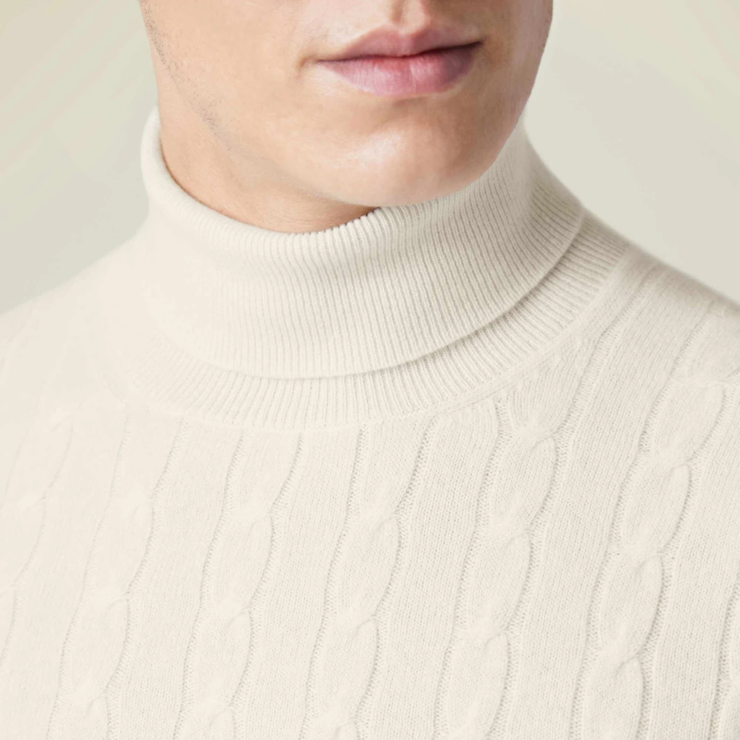 ByCastello | Kabelstrick Rollkragenpullover