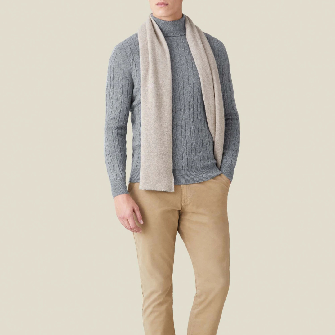 ByCastello | Kabelstrick Rollkragenpullover