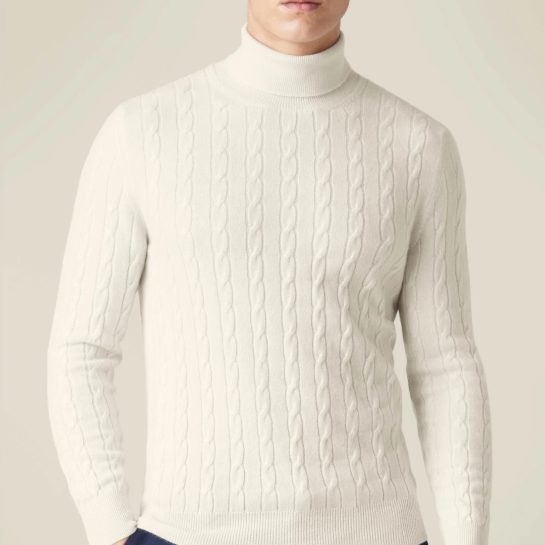 ByCastello | Kabelstrick Rollkragenpullover
