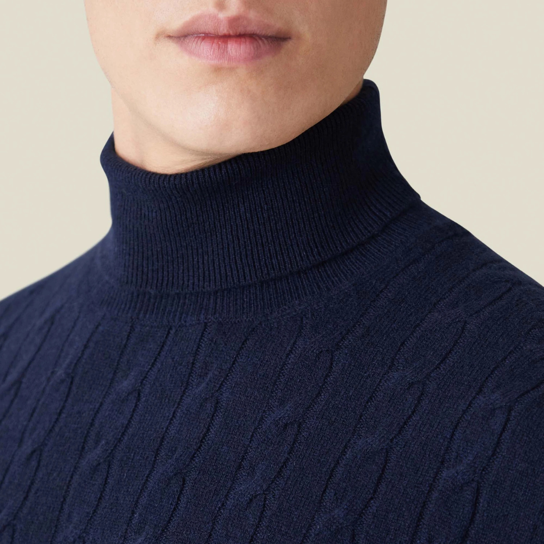 ByCastello | Kabelstrick Rollkragenpullover