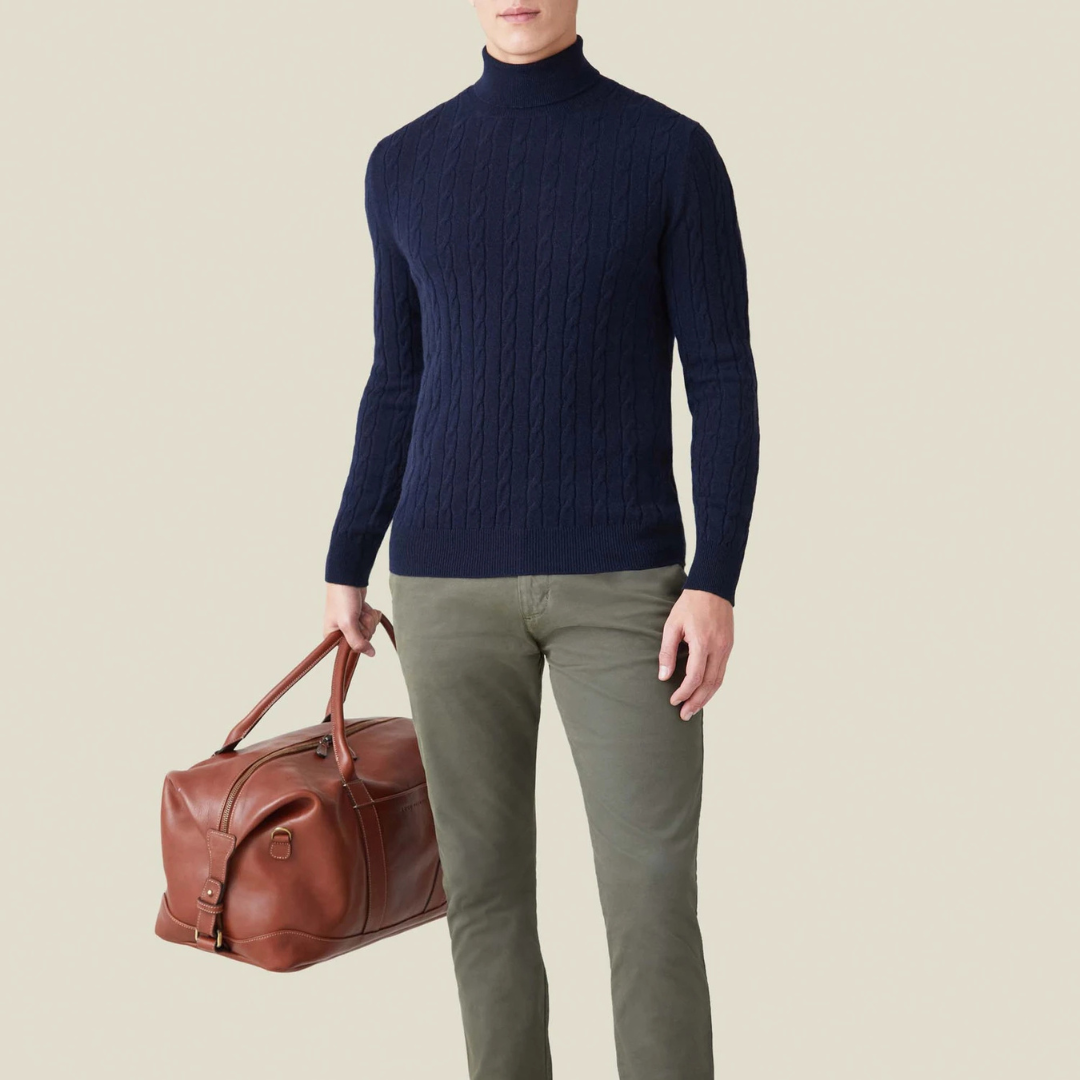 ByCastello | Kabelstrick Rollkragenpullover