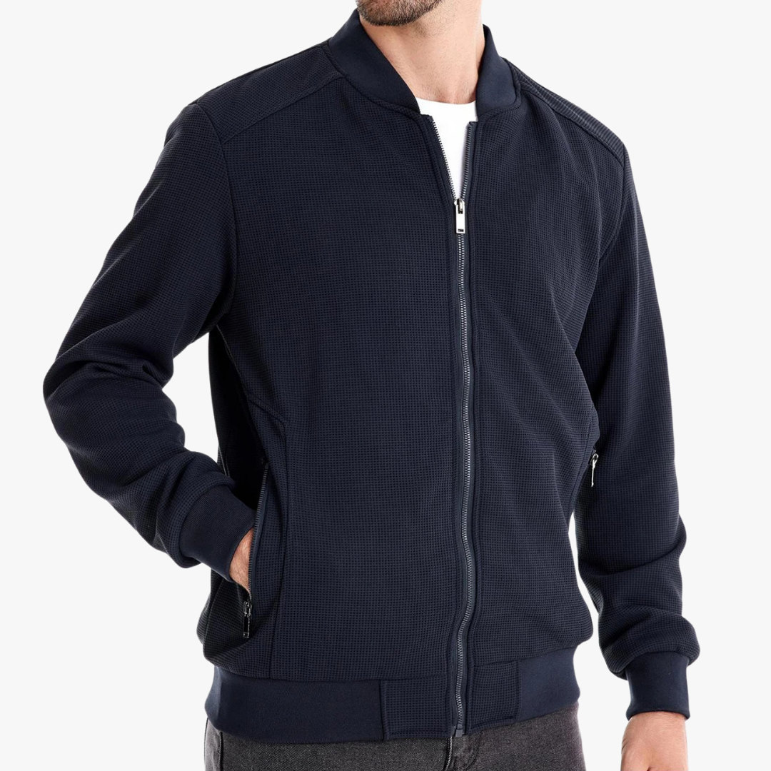 Herren Waffelstrick Bomberjacke