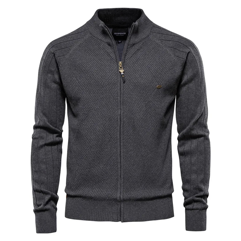 Herren Strickjacke | 100% Baumwolle, Argyle-Muster, Wintermode