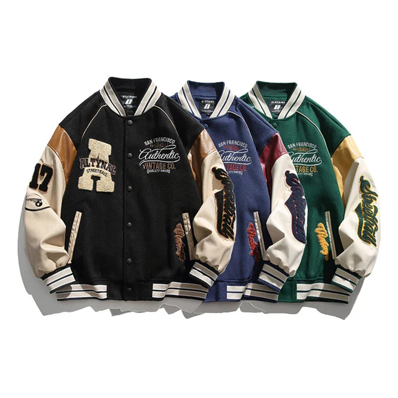 Bastian College Herrenjacke | Winddichtes Splicing-Design, Casual