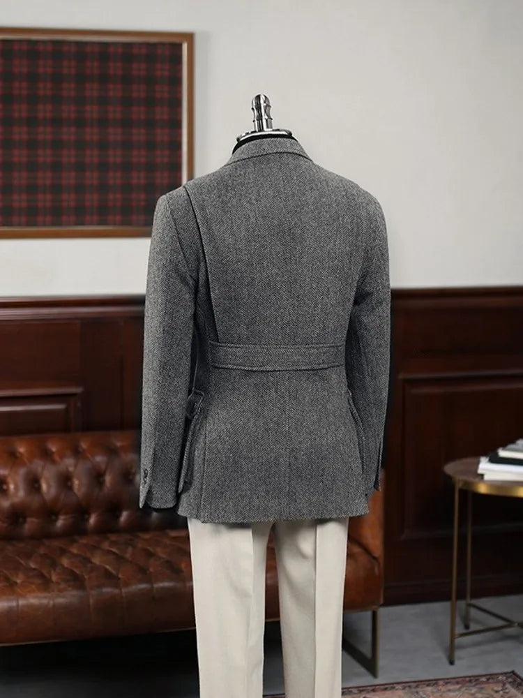 Boris Herren Slim Fit Blazer | Hochwertiger Polyester, Einreiher mit Mehrfach-Taschen