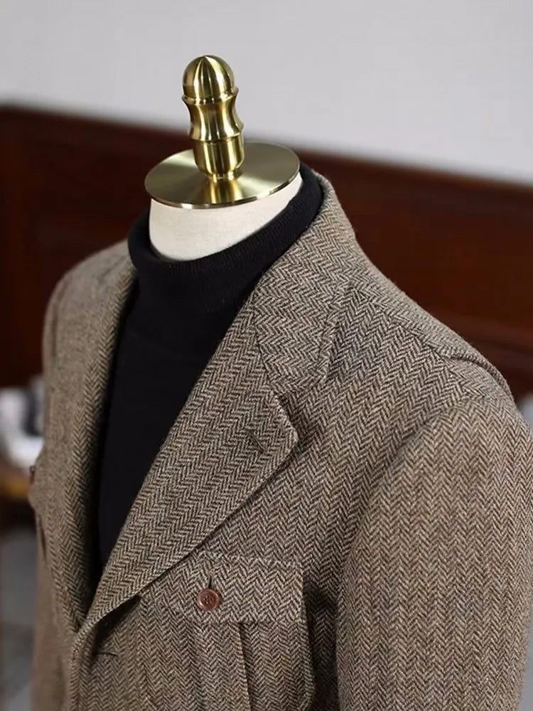 Boris Herren Slim Fit Blazer | Hochwertiger Polyester, Einreiher mit Mehrfach-Taschen