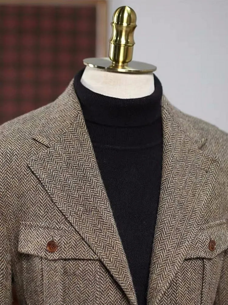 Boris Herren Slim Fit Blazer | Hochwertiger Polyester, Einreiher mit Mehrfach-Taschen