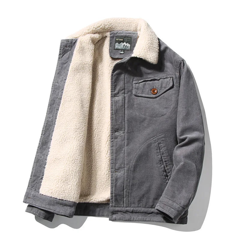 Caro Herren Wintermantel | Hochwertiger Cord, Warm und Schlank