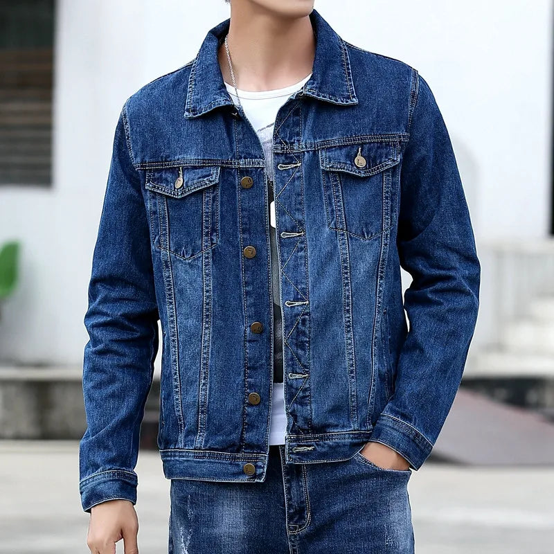 Dario Herrenjacke | 100% Baumwolle, Lässiger Denim Stil