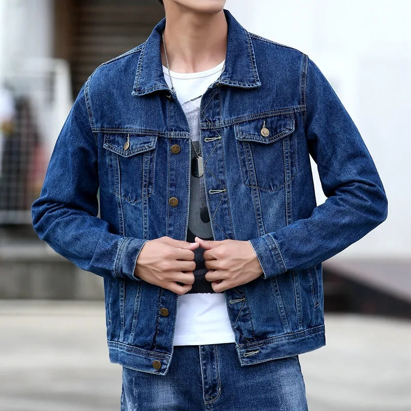 Dario Herrenjacke | 100% Baumwolle, Lässiger Denim Stil