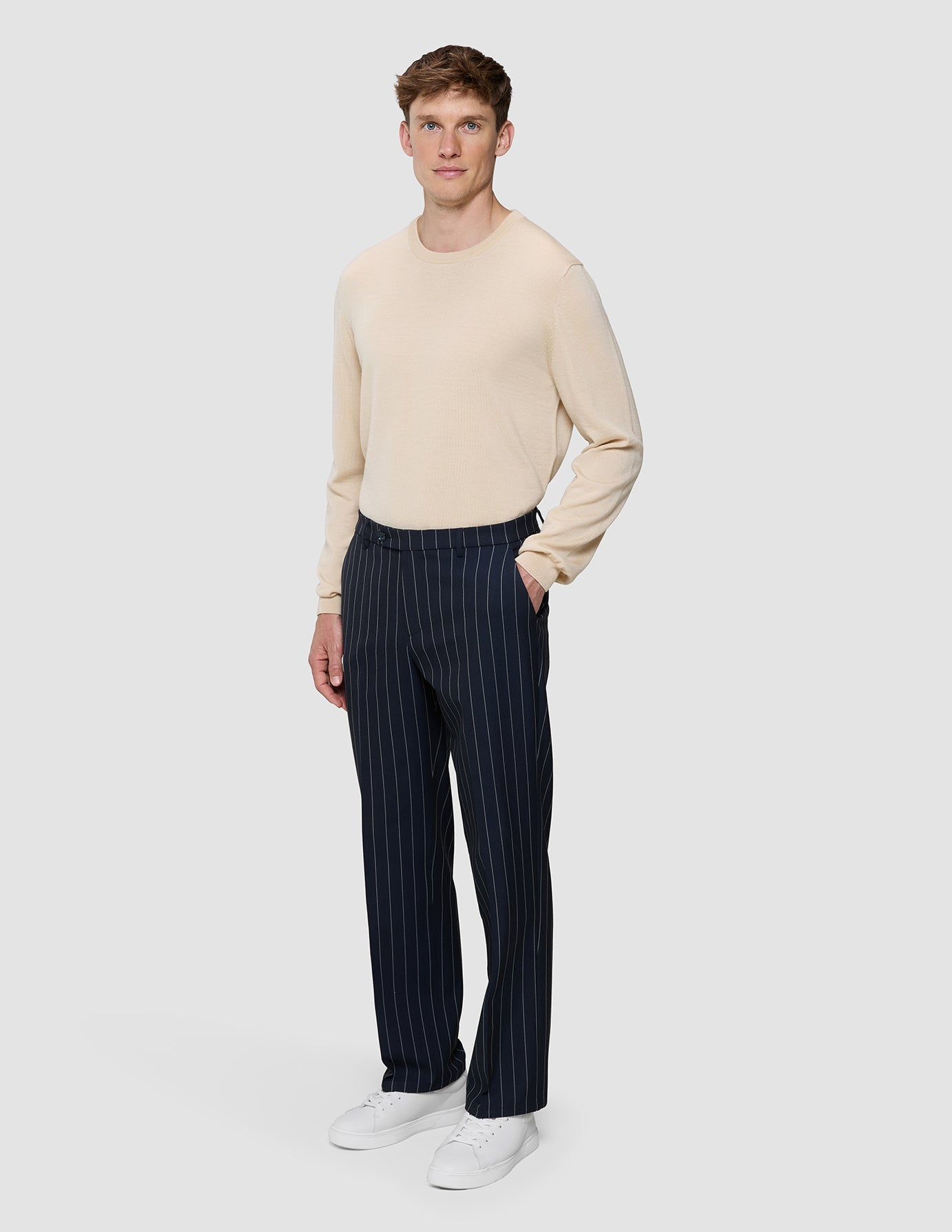 Essential Suit Pants Relaxed Fit Navy Stripes