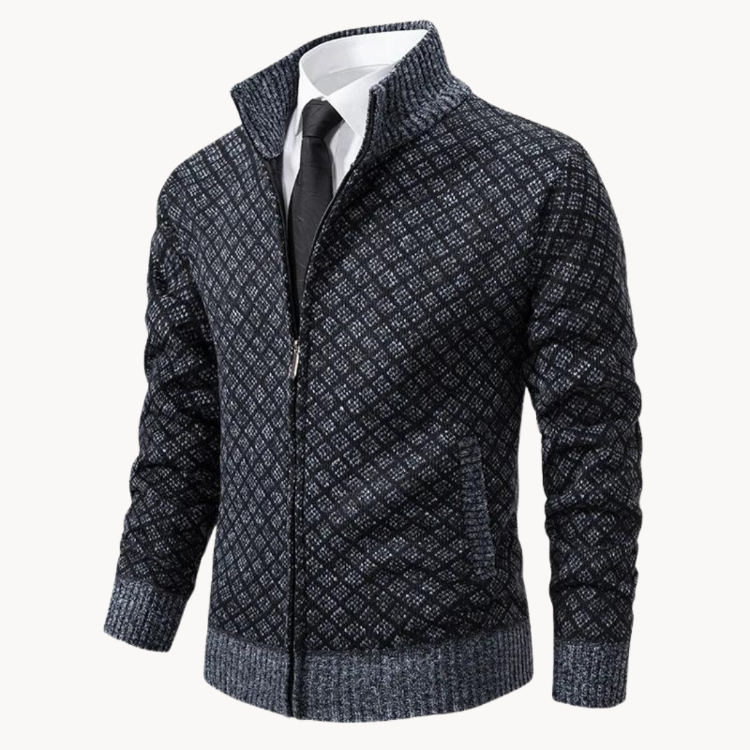 Jacquard-Strickrollkragen