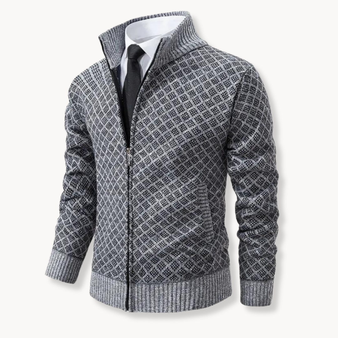 Jacquard-Strickrollkragen
