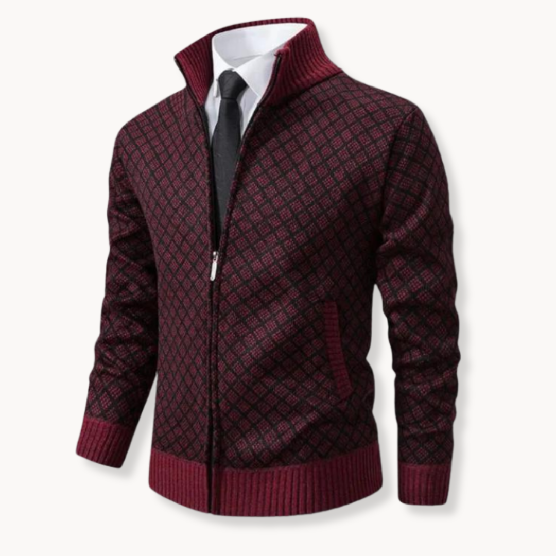 Jacquard-Strickrollkragen