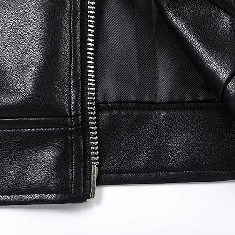 Karo Herrenjacke | Casual PU-Leder, Lockere Passform