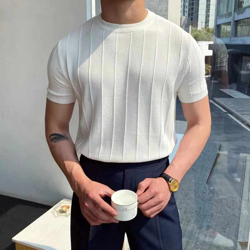 Kimo Herren T-Shirt | Hochwertige Eiskunstseide, Slim Fit Kurzarm