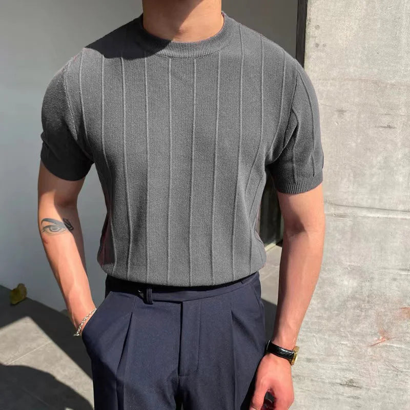 Kimo Herren T-Shirt | Hochwertige Eiskunstseide, Slim Fit Kurzarm