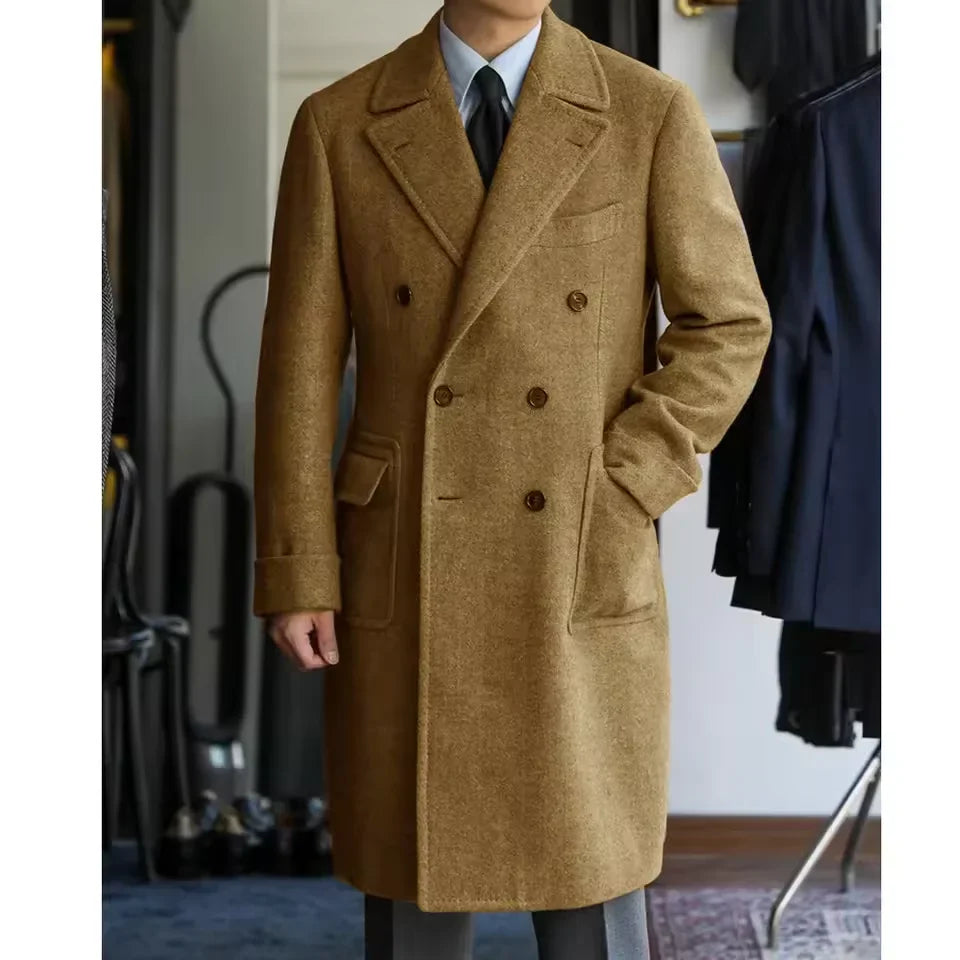 Maro Herren Wolljacke | Hochwertige Wolle, Doppelreiher für Winter