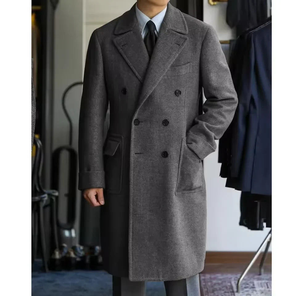 Maro Herren Wolljacke | Hochwertige Wolle, Doppelreiher für Winter