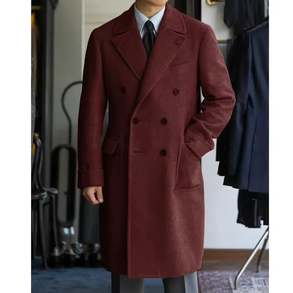 Maro Herren Wolljacke | Hochwertige Wolle, Doppelreiher für Winter