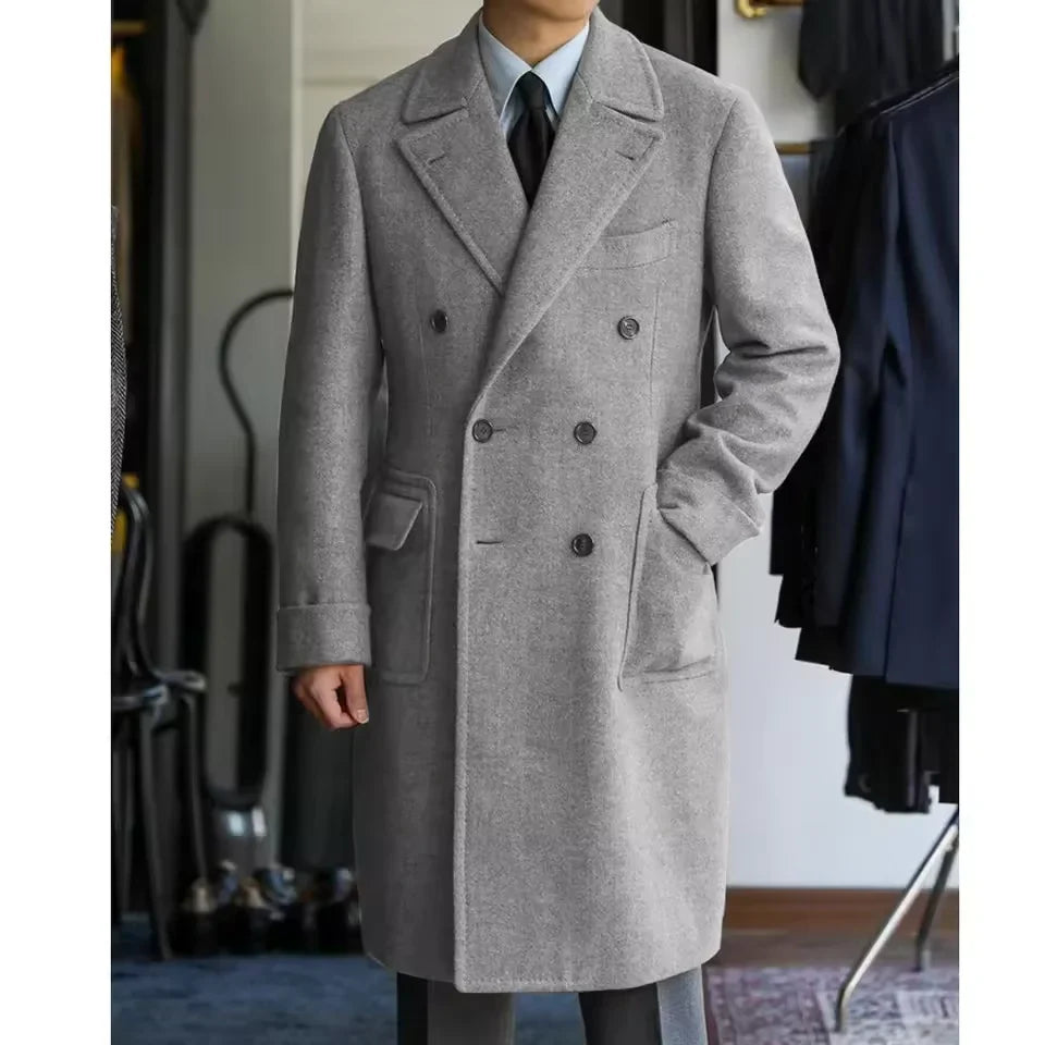 Maro Herren Wolljacke | Hochwertige Wolle, Doppelreiher für Winter