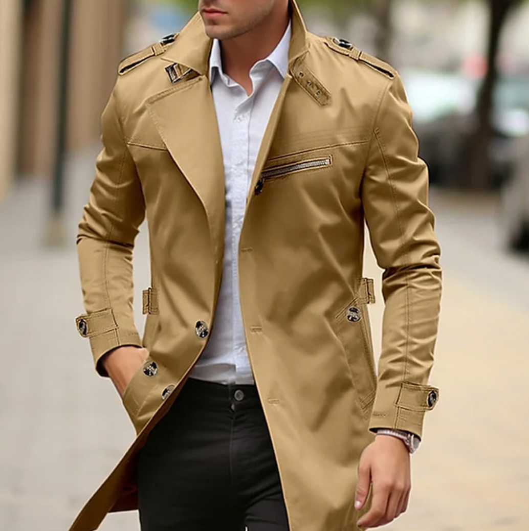 Herren Baumwoll-Trenchcoat