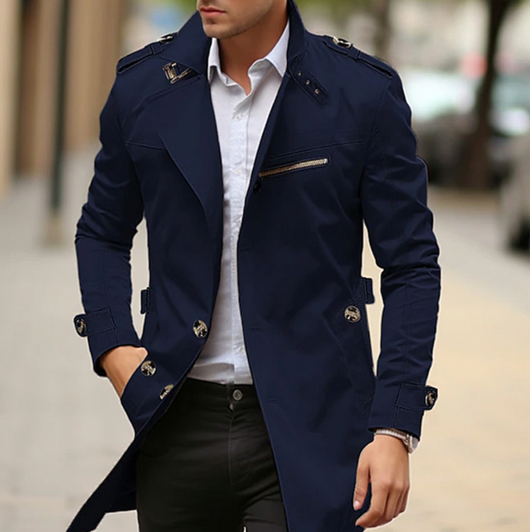 Herren Baumwoll-Trenchcoat