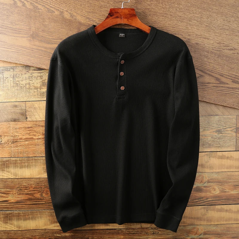 Mavi Herren Langarmshirt | Thermo-Waffelstrick, Klassisches Design