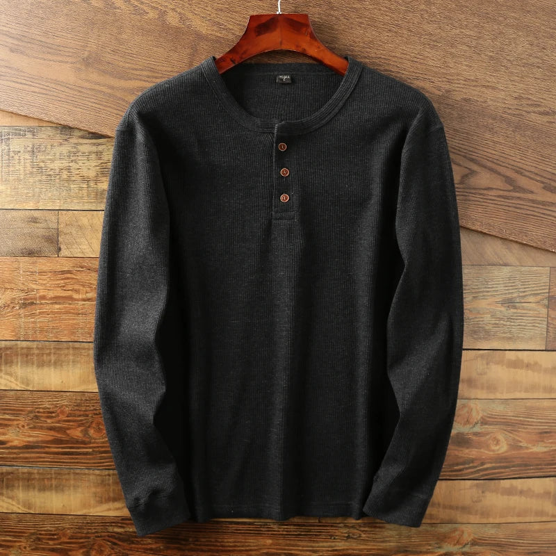 Mavi Herren Langarmshirt | Thermo-Waffelstrick, Klassisches Design