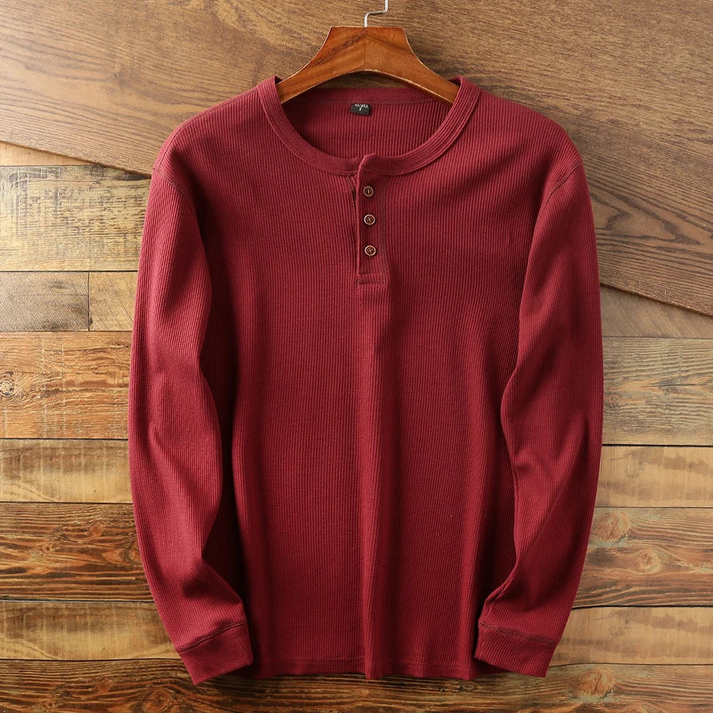 Mavi Herren Langarmshirt | Thermo-Waffelstrick, Klassisches Design