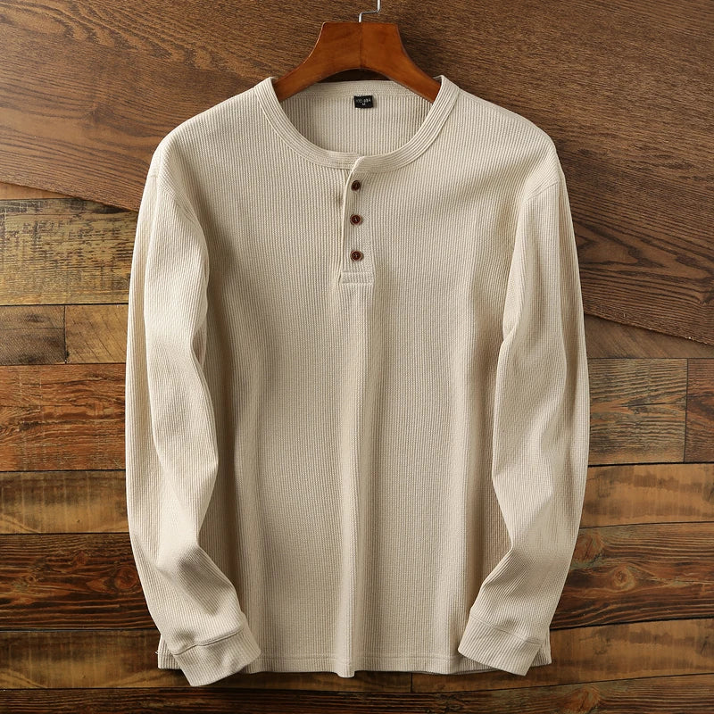Mavi Herren Langarmshirt | Thermo-Waffelstrick, Klassisches Design