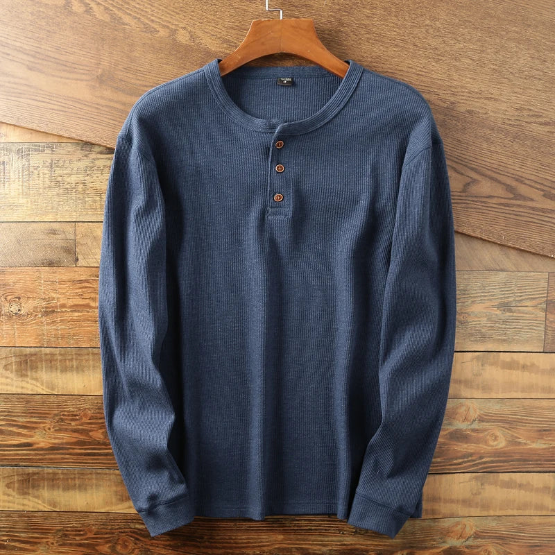 Mavi Herren Langarmshirt | Thermo-Waffelstrick, Klassisches Design