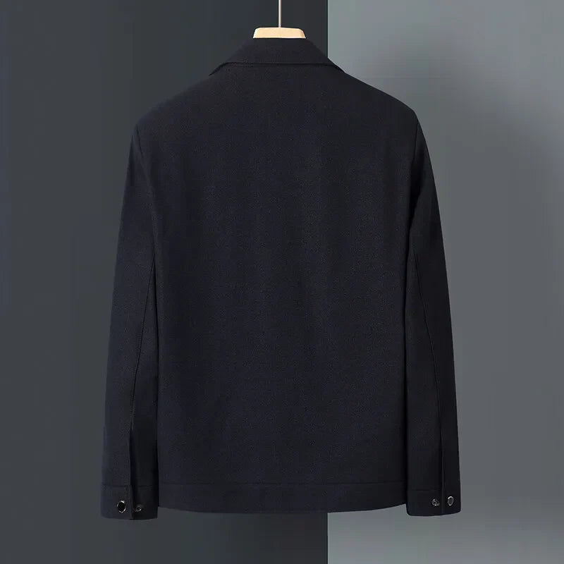 Max Eleganter Männer Mantel | Hochwertiger Wollmix, Schwarz