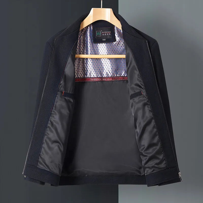 Max Eleganter Männer Mantel | Hochwertiger Wollmix, Schwarz