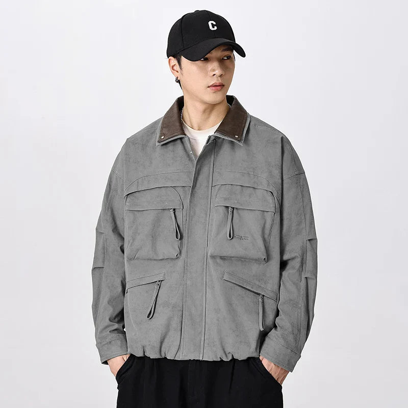 Max Herren Cargo Jacke | Vintage Polyester, Lässig