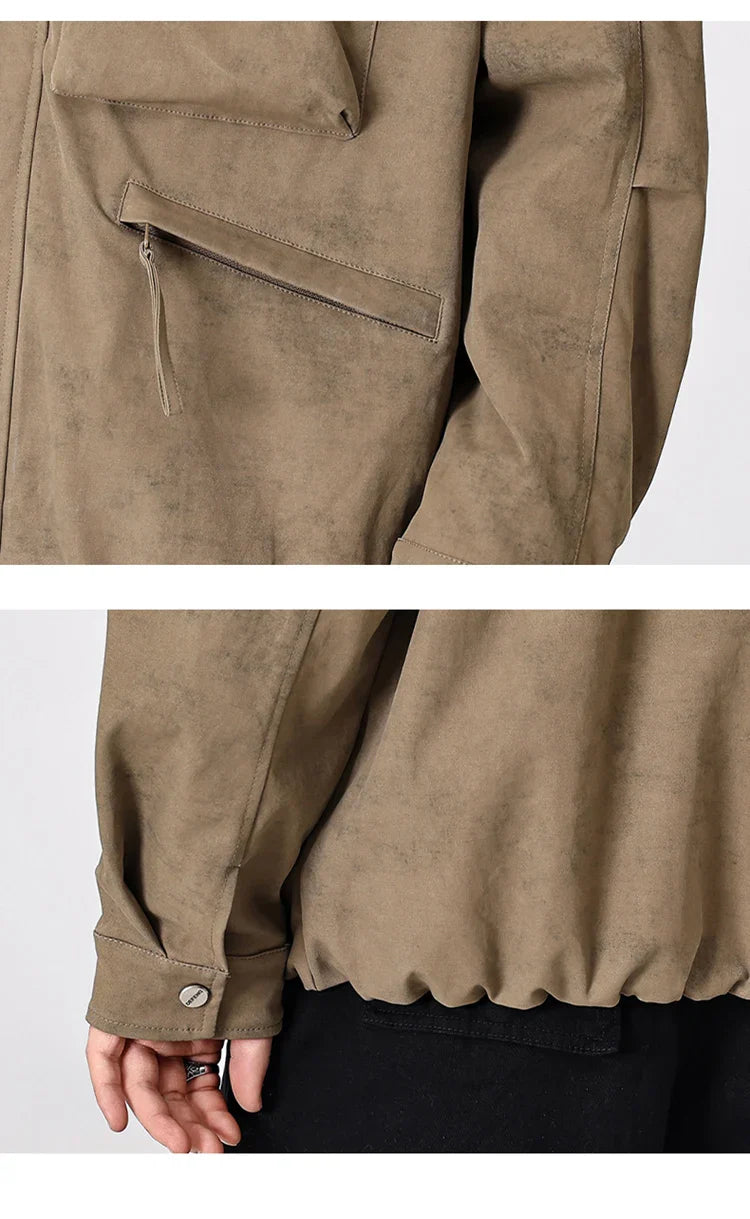 Max Herren Cargo Jacke | Vintage Polyester, Lässig