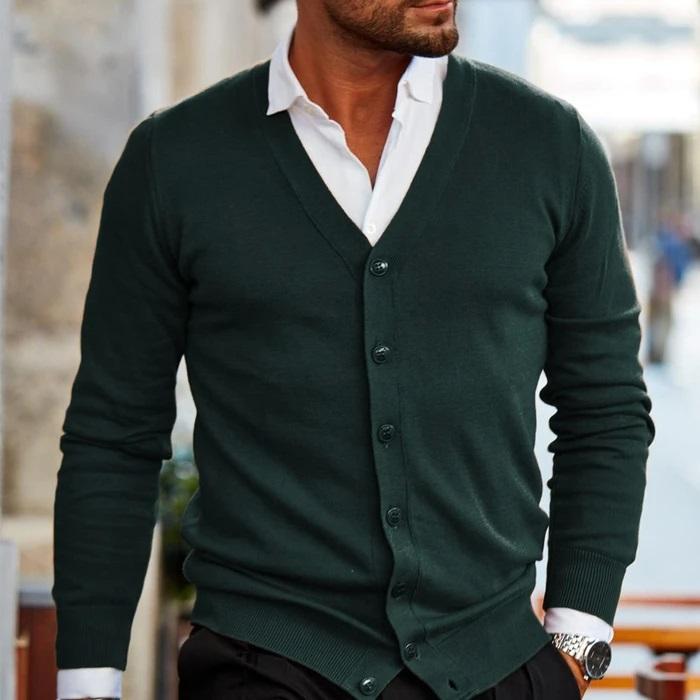 Herren Freizeit-Cardigan mit V-Ausschnitt
